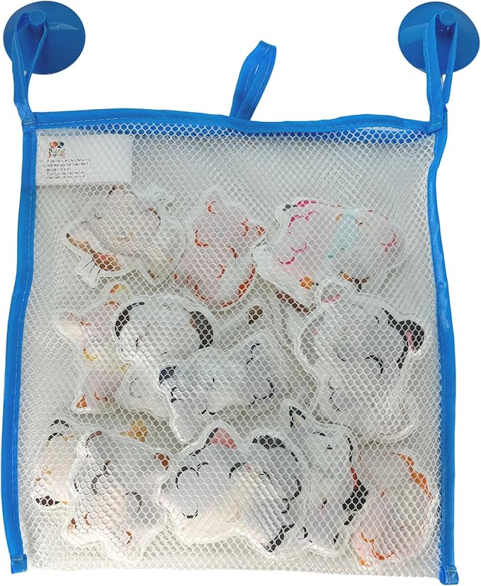 Buddy & Barney: Bath Time Stickers - Muddy Paws - 15 Color-Changing Foam Pieces, Dog & Cat Characters, Suction Cup Mesh Bag, Water Play Toy, Kids 3+