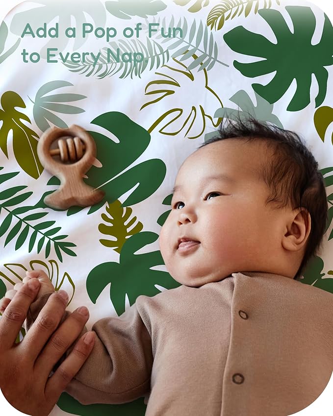 Pack and Play Sheets Fitted 2 Pack, 38x26 Graco Pack n Play Sheets for Playard & Travel Crib Mattress, Ultra Soft Jersey Knit, Breathable Stretchy Deep Pocket, Compatible with Mini Cribs