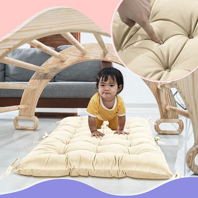 ROYALAY Premium Climbing Arch Cushion for Kids, Arch Cushion Floor Cushion Toddler Nap Mat (43 * 20 * 3 inch, Apricot)