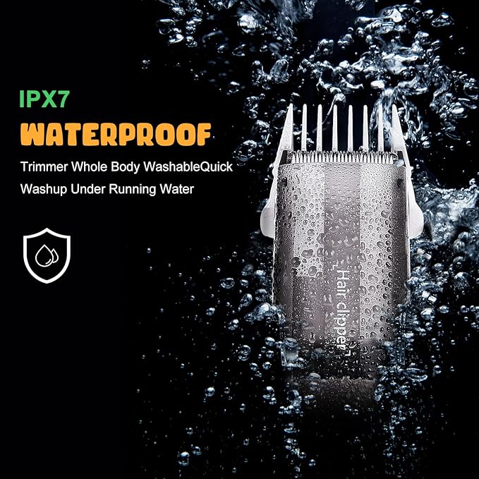 Baby Hair Clippers, Waterproof Cordless Hair Cutting Kits, Ceramic Hair Trimmer with 3 Heads and 3 Guide Combs Quiet Rechargeable Haircut Kit for 0-12 Years Old Children