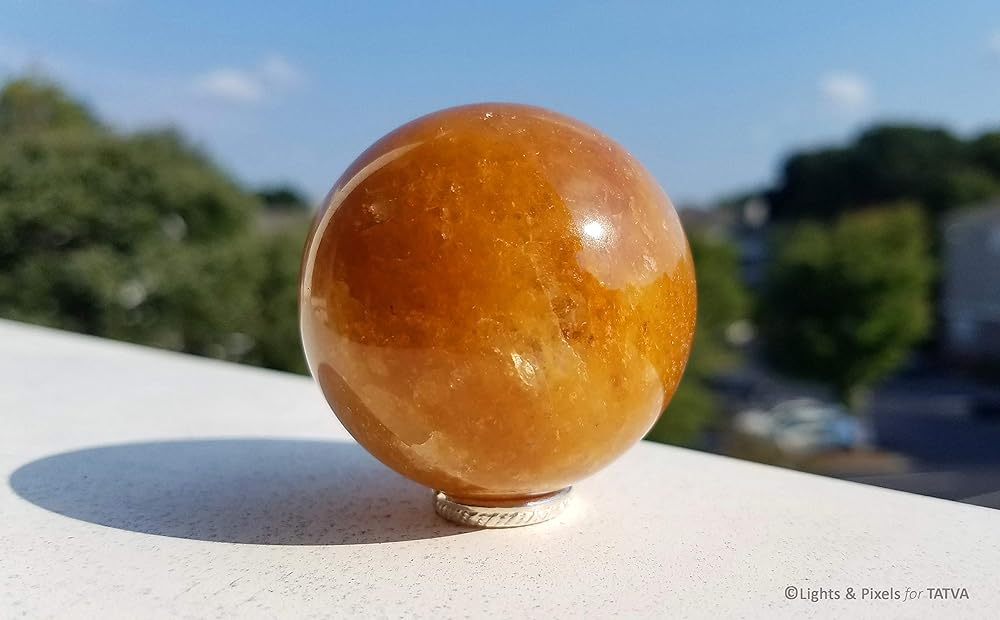 Yellow Jade Sphere - Ball - Large - Golden Yellow - Home Décor - Energy - Chakra Healing