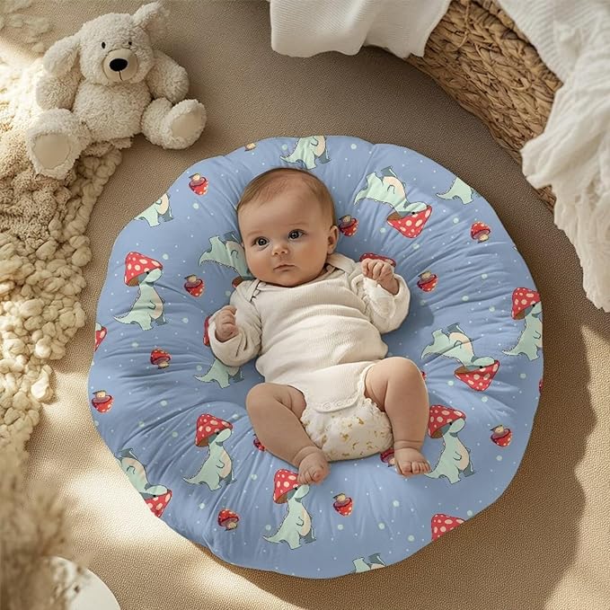 Newborn Lounger Cover, Mushroom Print Breathable Newborn Lounger Cover Soft Snug Elastic Baby Recliner Slipcover for Most Standard Baby Lounger