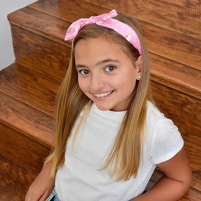 FROG SAC Unicorn Headband for Girls, Bow Knot Headbands for Kids, Cute Rainbow Knotted Hair Bands for Children, Little Girl Toddler Hair Accessories (Unicorn)