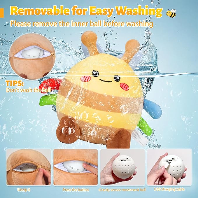 Baby Toys 6-12 18 Months, Musical Crawling Baby Plush Toys for 3-18, Singing Recording Repeats What You Say, Tummy Time Infants Toys for Toddler 1 2 3 Year Old Boy Girl Birthday Gift Easter