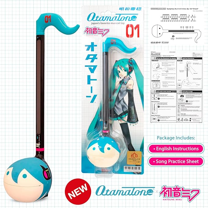 Otamatone Classic Hatsune Miku Vocaloid [Officially Licensed] Japanese Character Electronic Musical Instrument Portable Synthesizer from Japan Maywa Denki for Children Kids and Adults Gift