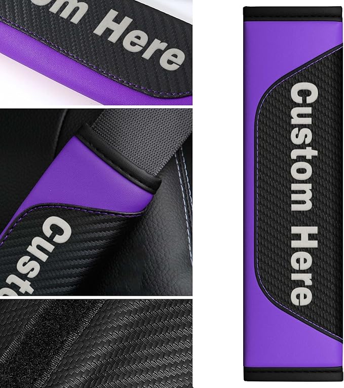 Custom Seat Belt Cover Pad - Personalized Carbon Fiber Seatbelt Shoulder Cushion, Auto Accessories for Cars Trucks SUVs