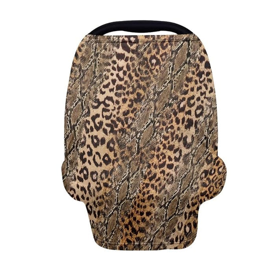 Forchrinse Wild Leopard and Snake Print Nursing Cover Breastfeeding Scarf Fashion Baby Car Seat Cover for Boys Girls Multi-Use Infant Carseat Canopy