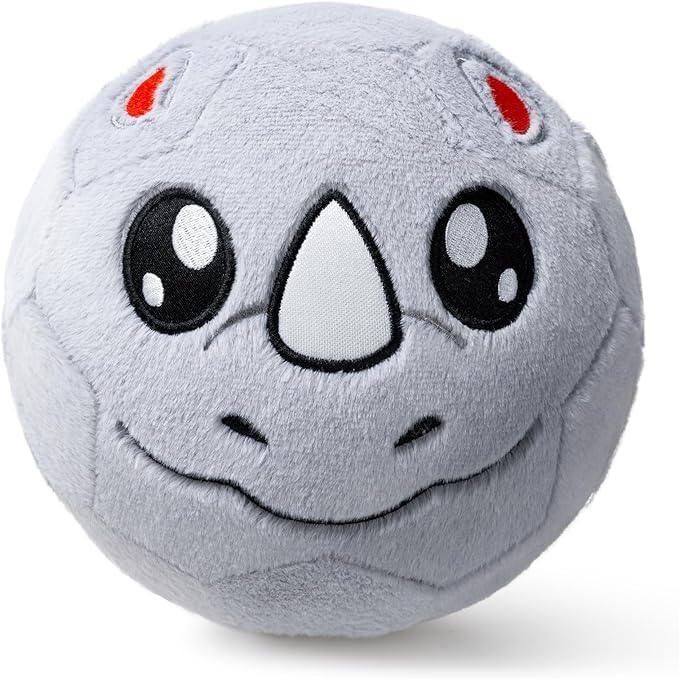 VangeBow Silent Indoor Soccer Balls for Toddlers 1-3, Inflatable Soft Plush Baby Toddler Soccer Ball Toys Gifts for 1 2 3 4 5 Year Old Boy Girl First Birthday Gift (Rhino, Pump Include)