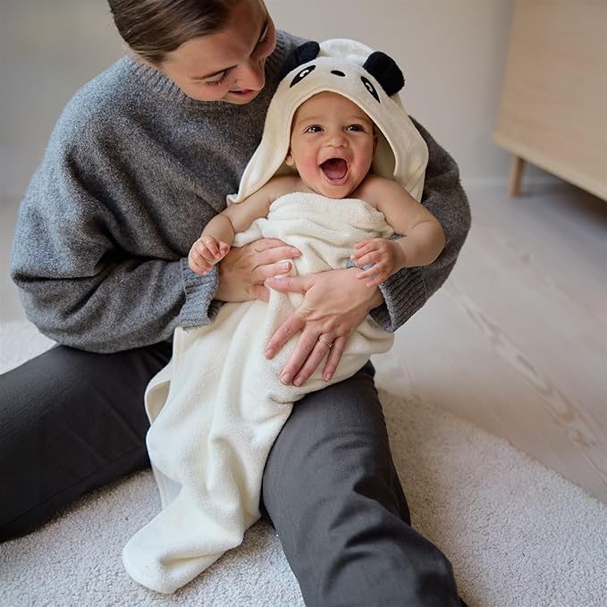 Hooded Baby Towel - 100% Organic Cotton Baby Bath Towels – Baby Towels, Baby Bath Towels for Baby Boy, Baby Girl, 32" x 32" Super-Soft and Absorbent Baby Towels for Newborn (Panda)