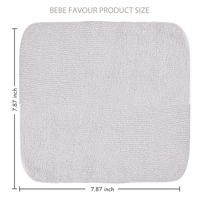 12 Pack Small Baby Washcloths 100% Cotton Thin Soft 7.8" x 7.8" Terry Cloth for Baby Face Bath Burp Travel Lightweight Multi-Purpose Newborn Must Haves
