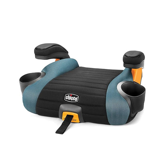 Chicco GoFit Plus Backless Booster Car Seat with Latch Attachment and Quick-Release Latch Removal, Travel Booster Seat for Car, Portable Car Booster Seat for Children 40-110 lbs., Stream/Blue