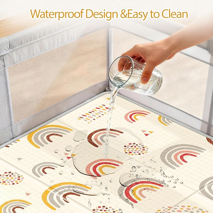 79x71 Baby Play Mat- Extra Large Playmats for Baby,Foldable Baby Foam Playmat for Floor,Thick Cushioning Padding Foam Playmat for Baby and Toddlers Infants, Baby Foam Playmat for Indoor or Outdoor Use