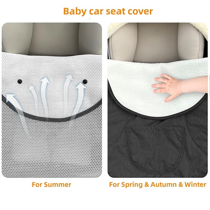Winter Car Seat Cover for Babies - Keeps Baby Warm & Cozy, Universal Fit for All Seasons