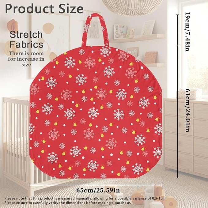 Red Snowflakes Baby Lounger Cover Removable Cover Ultra Soft Comfortable Lounger Slipcover Protector Cover for Infant Lounger Pillow Breathable and Washable Christmas Decor