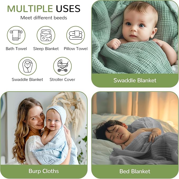 Momsnug Hooded Baby Towels, 3 Pack Muslin Cotton Baby Towel Set, Super Soft and Absorbent Bath Towel for Babies, Infant, Toddler and Kids, Newborn Essential (35 X 35 Inch) (White + Pink + Yellow)