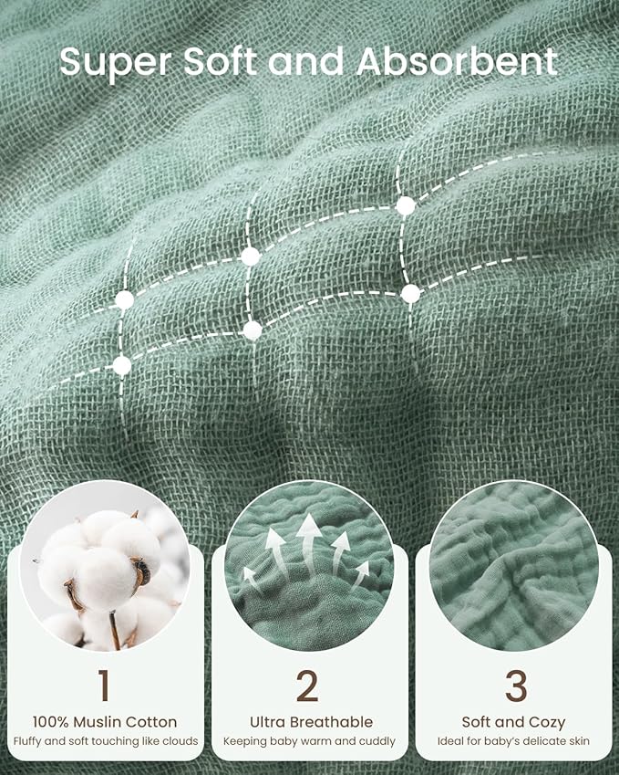 6 PCS Baby Towels and Washcloths Set, 2 PCS XL 35x35 Inch Baby Hooded Towels & 4 PCS Washcloths Set, Ultra Soft & Highly Absorbent Bath Bath Towel for Newborn, Infant & Toddler, Shower Gifts