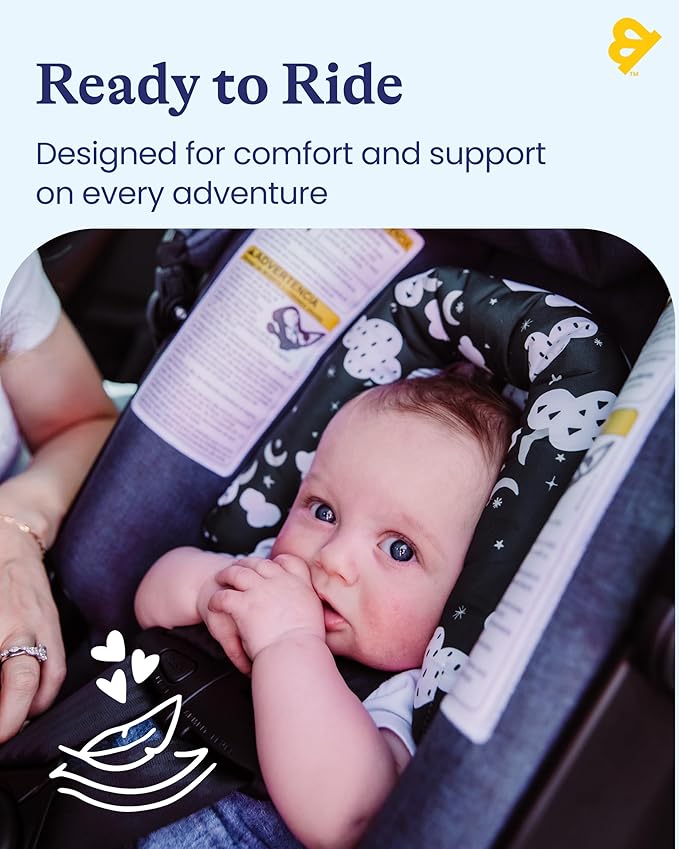 GoldBug Baby & Toddler 2-in-1 Head Support Duo Head Support for Rear Facing Car Seats - Balloons
