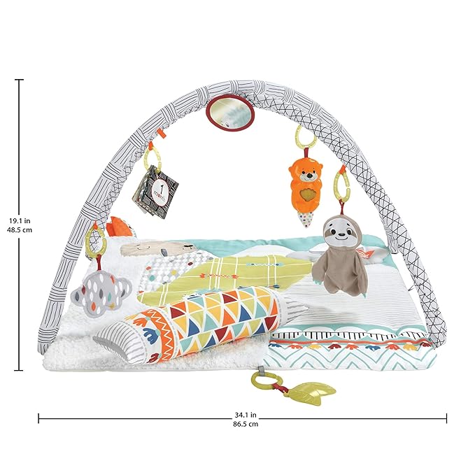 Fisher-Price Perfect Sense Deluxe Gym, Plush Infant Play Mat with Toys (Standard Packaging)