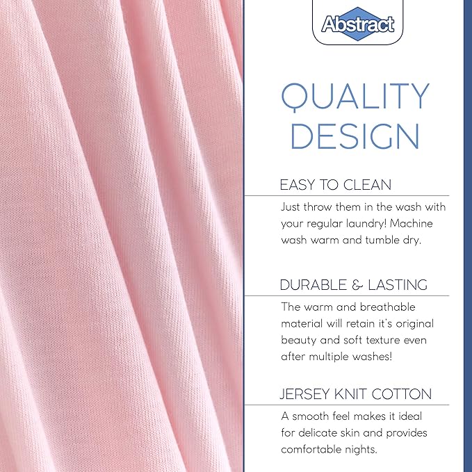 Pack n Play Fitted Sheet – Super Soft, 100% Natural Jersey Cotton – 27” x 39” – for Boys and Girls, Fits Pack n Play, Playard and Foldable Mattresses - Covered Elastic Hem – Solid Pink