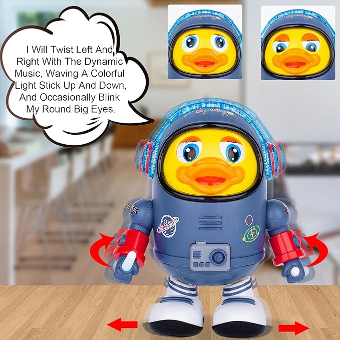 Baby Toys, Electric Space Duck, Electric Music Toy,Electric Toys with Lights and Sounds, Moving Walking Dancing Toys for Toddler (Space Duck)