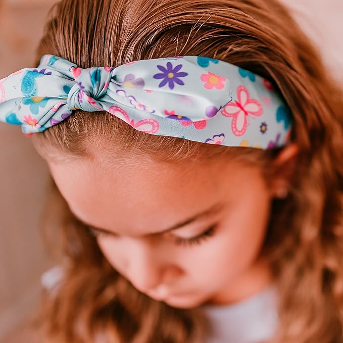 FROG SAC Rabbit Ear Headband for Girls, Knotted Toddler Bow Headbands for Kids, Cute Child Butterfly Knot Hair Bands for Toddlers, Hard Flower Head Band for Children, Daisy Girl Hair Accessories
