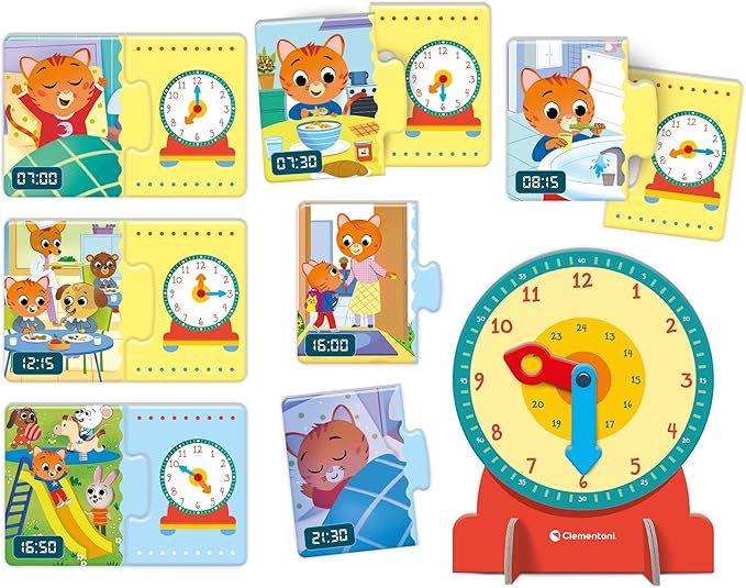 Clementoni | Time | Contains 1 Clock, 13 Mini Puzzles and 1 Guide. | 4 Years | 52792