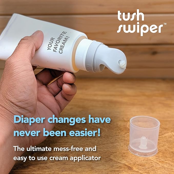 Eli & Ali Tush Swiper - Diaper Rash Cream & Butt Paste Applicator - Universal Fit for Most Diaper Creams | Mess-Free & Hygienic Alternative to Cream Spatula - Carry Less Baby Gear - Orange, 3 Pack