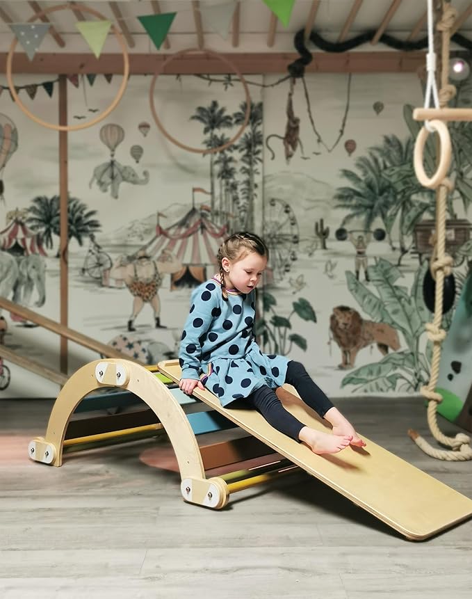 small foot Climbing Triangle Adventure Made of Wood, Movement Game for Children, Multifunctional, from 2 Years, 12238
