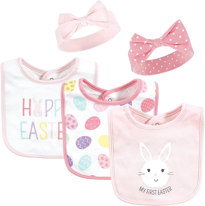 Hudson Baby Unisex Baby Cotton Bib and Headband Set