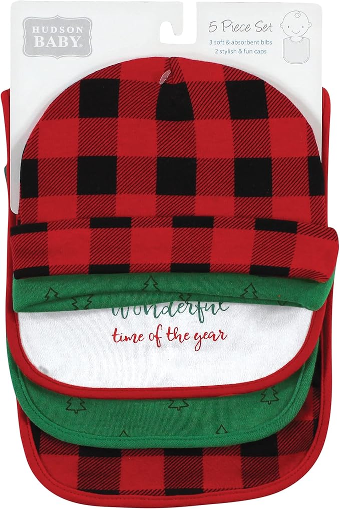 Hudson Baby Unisex Baby Cotton Bib and Headband Set