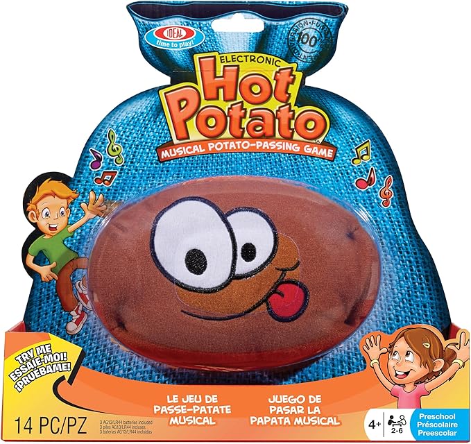 Alex: Ideal: Electronic Hot Potato - Party Game, Musical Potato-Passing Game, Plush Battery-Powered Spud, Fast-Paced, Preschool, Family & Kids Ages 4+
