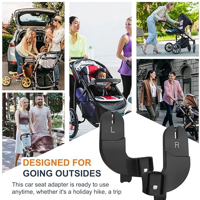 Car Seat Adapter Compatible with Baby Jogger City Select, City Select 2, and City Select LUX Strollers for Graco Strollers Replacement Accessories-Black