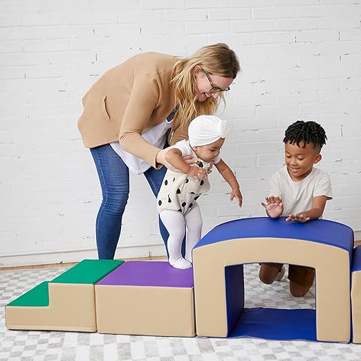 ECR4Kids SoftZone Junior Mix n' Match Pedestal, Beginner Playset, Purple