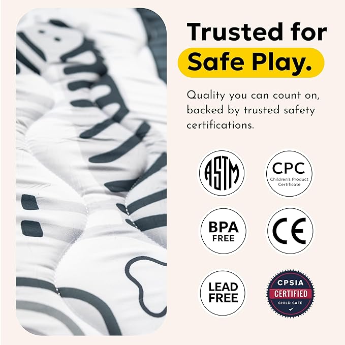 Miotetto Baby Mat for Floor, 73" x 73" Playpen Mat, Thick Soft Foam Padding Baby Play Mat, Portable Quilted playmat - Washable Baby Floor Play mat, Non-Slip Play Mat for Babies & Toddlers
