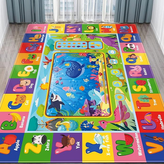 Baby Play Mat for Floor, Playmat Baby Crawling Mats Educational Tummy Time Mats Soft ABC Play Rug for Toddlers Infants Kids Rug for Playroom Classroom(78.7X59 INCH, Style 2)