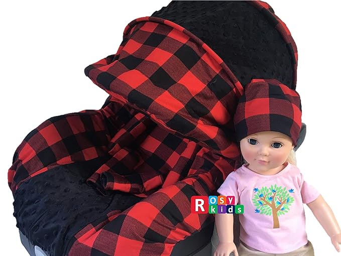 9pc Baby Boy Baby Girl Ultimate Set of Infant Car Seat Cover Canopy Headrest Blanket Hat Nursing Scarf, 01AT01