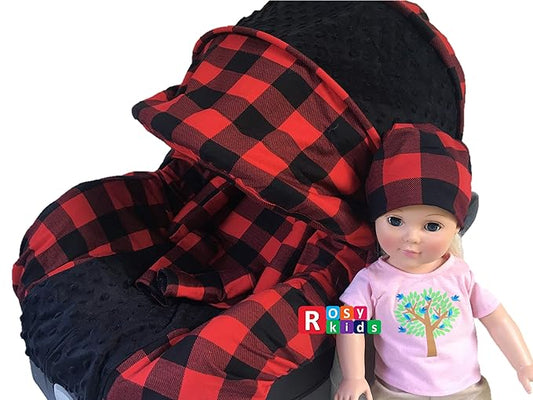 9pc Baby Boy Baby Girl Ultimate Set of Infant Car Seat Cover Canopy Headrest Blanket Hat Nursing Scarf, 01AT01