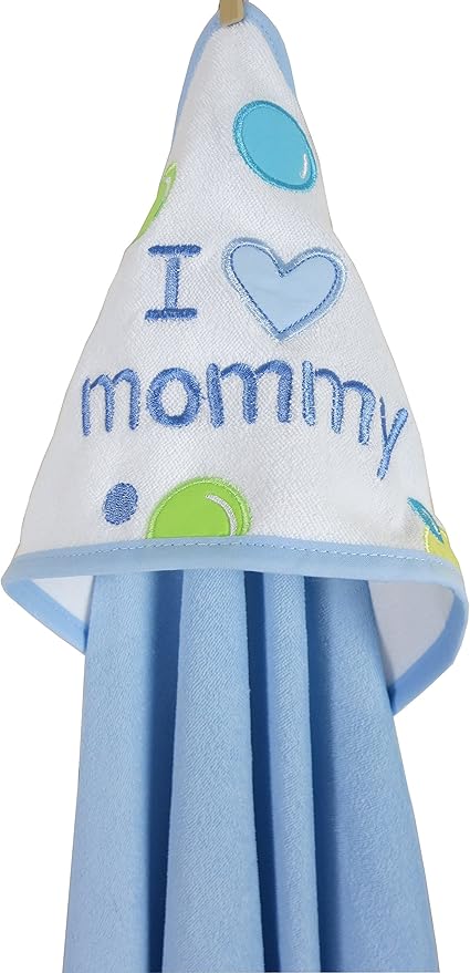 Luvable Friends Unisex Baby Hooded Towel, Blue Dad, One Size
