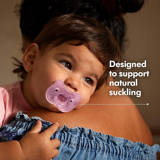 Medela Baby Pacifier | 6-18 Months | Includes Sterilizing Case | 2-Count | Soft Silicone | BPA-Free | Supports Natural Suckling | Pink
