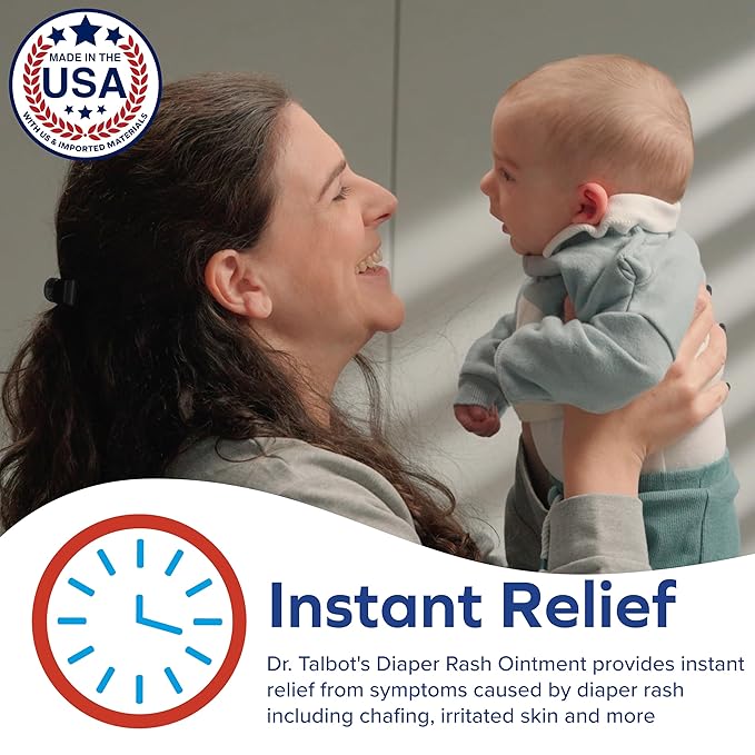 Dr. Talbot's Maximum Strength Diaper Rash Ointment - 1 oz - Zinc Oxide Skin Protectant with Peruvian Balsam - Treats and Prevents Rash