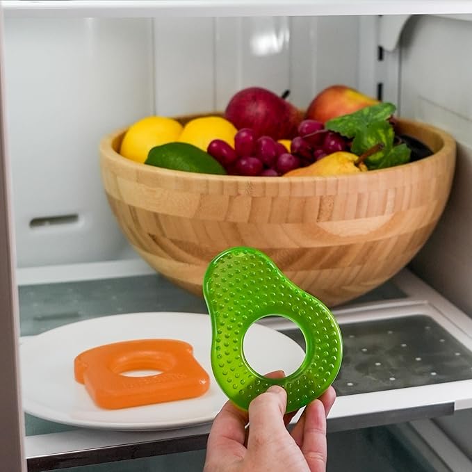 Dr. Brown's AquaCool Water-Filled Teether, Cooling Baby Teether Toy for Sore Gums, Avocado Toast Shapes, BPA-Free, 3m+, 2-Pack