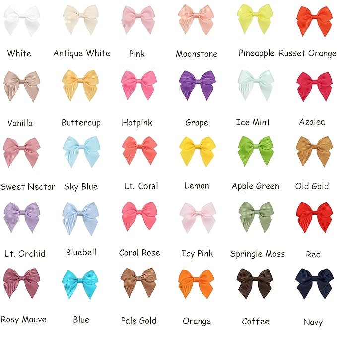 JOYOYO 60 Pieces Baby Hair Bows with Alligator Clips in 30 Pastel Colors, Barrettes and Bows for Baby Girls,Toddlers,Infants(1.8inch)