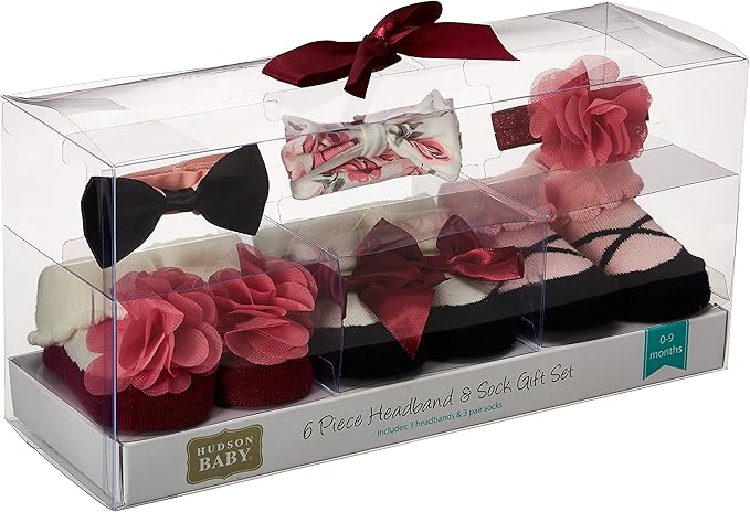 Hudson Baby Girl's Headband and Socks Giftset