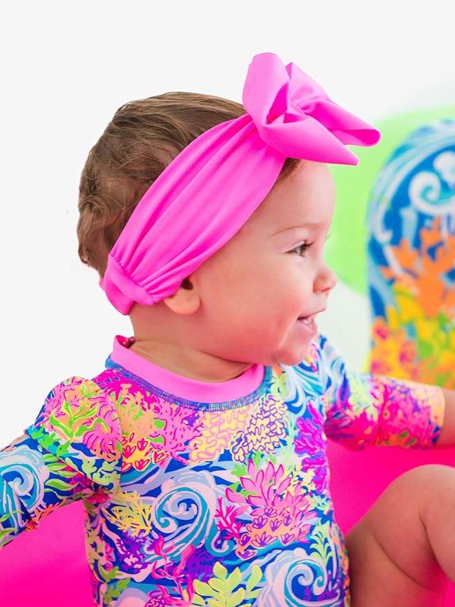 RuffleButts® Girls Swim Bow Headband