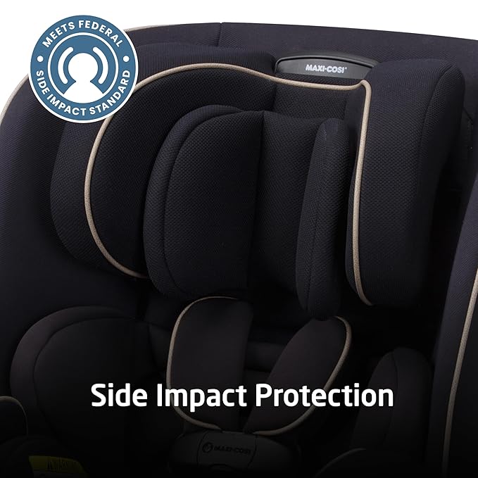 Maxi-Cosi Kani 4-in-1 Infant Kids Convertible Car Seat, Rear-Facing, Forward-Facing, Booster, Slim 3-Across Fit, Magnetic Buckle, 5-Position Recline, Fits 5-100 lbs, 19-57 in, Caspian Caviar