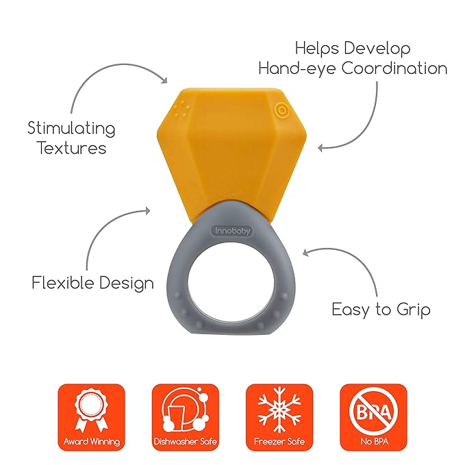Innobaby TEETHIN' Smart Birthstone Ring TEETHER - November (Citrine)