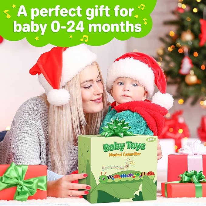 KMUYSL Baby Toys 0-6 6-12 Months, Sensory Music Animal Stuffed Toy for 0 1 2 3 4 5 6+ Months, Plush Toy with Crinkle and Rattles for Infant Newborn, Tummy Time Toys Gifts for 0-3-6-12 Month