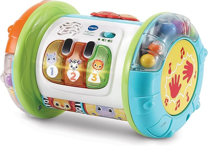 VTech - 3 in 1 Interactive Magic Roller, Multi-Activity Toy for Babies from 6 Months, Drum, Piano and Activity Center, Music Learning, Teaches Basic Vocabulary,