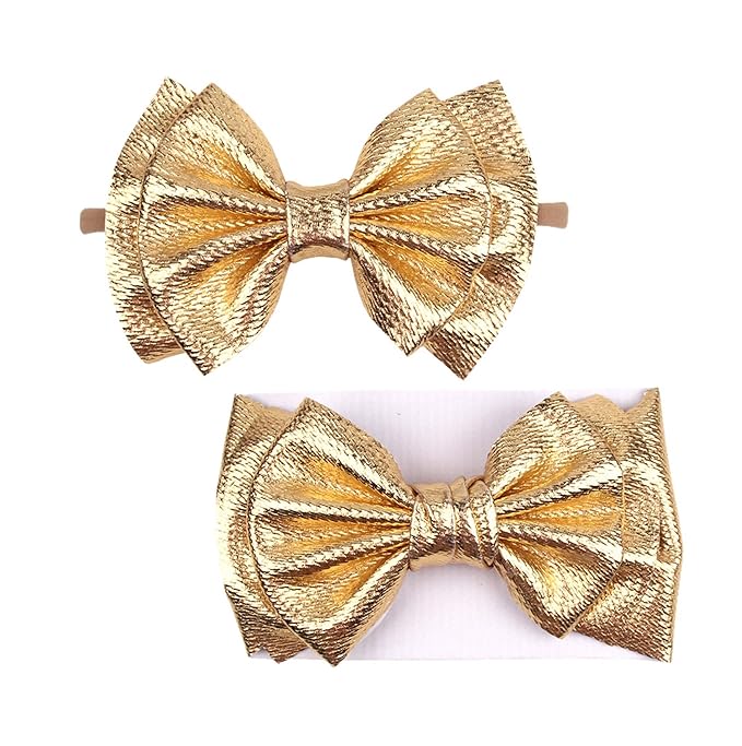 Gold Hair Clips, Bows Hair Barrettes Accessories,Hair Pins for Infant Toddler Baby Girls.(FJ78) (Gold I)