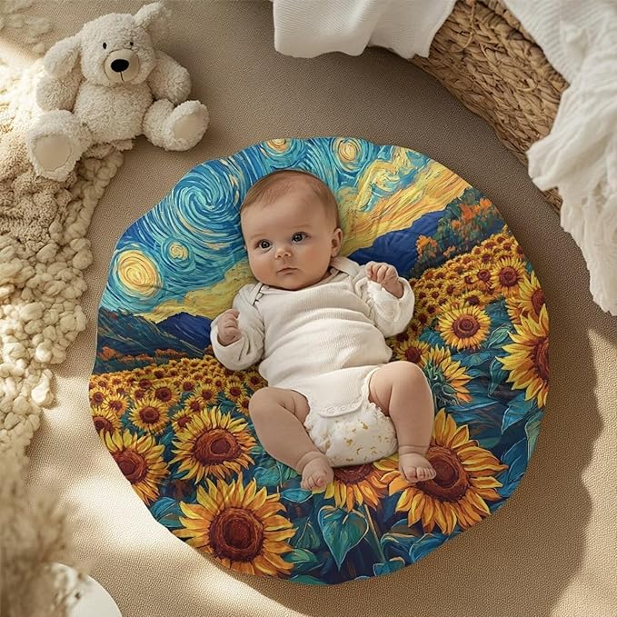 Newborn Lounger Cover, Sunflower Comfortable Soft Snug Infant Lounger Slipcovers Waterproof Stretch Baby Lounger Cover for Most Baby Boys and Girls